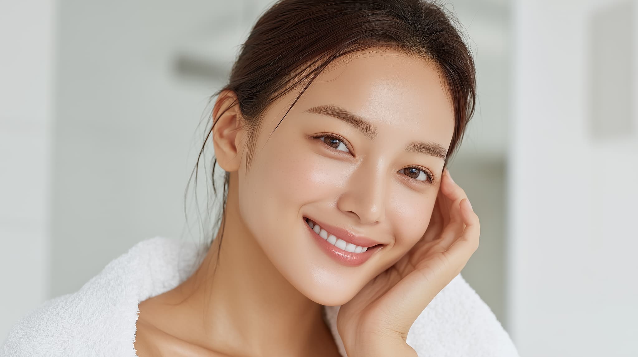 前歯をセラミックにし笑顔に自信がでた女性